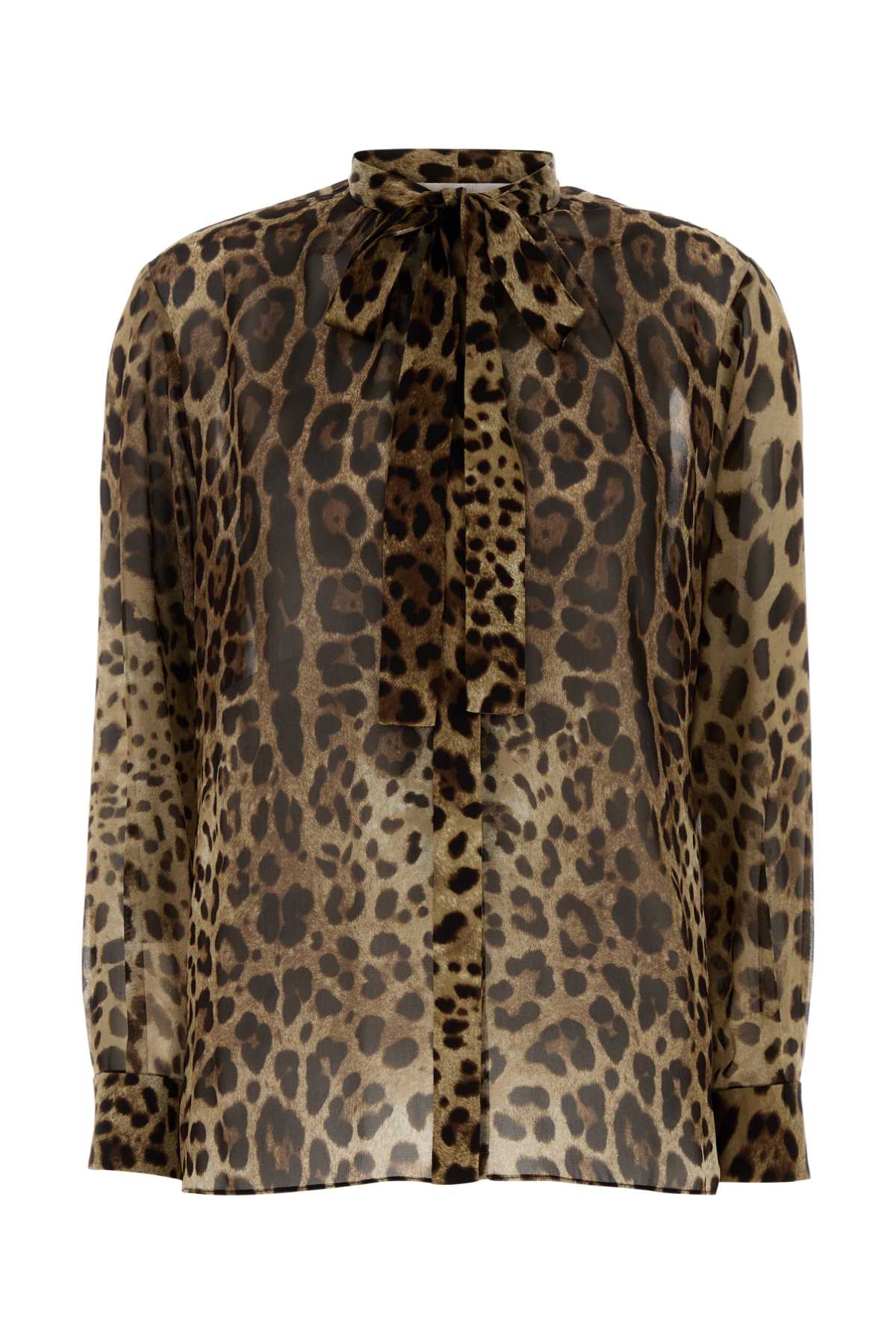 Leopard Print Silk Shirt — Brown