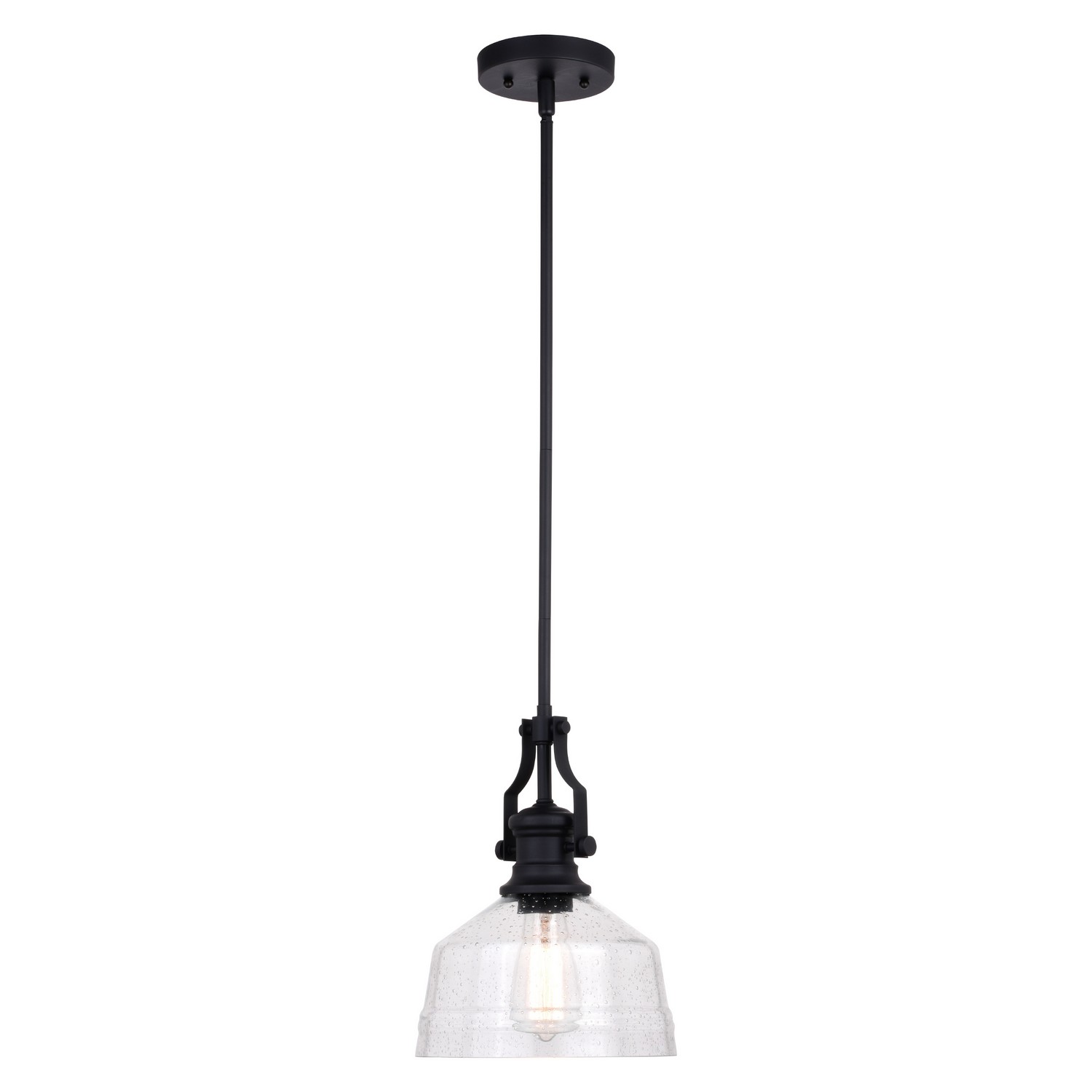 Matte Black One Light Mini Pendant from the Beloit Collection