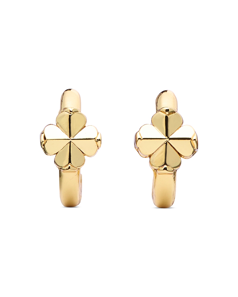 Spade Flower Huggie Hoop Earrings
