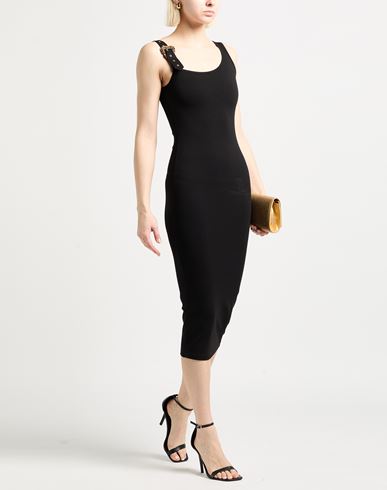 Woman Midi dress Black Size 10 Viscose, Polyamide, Elastane