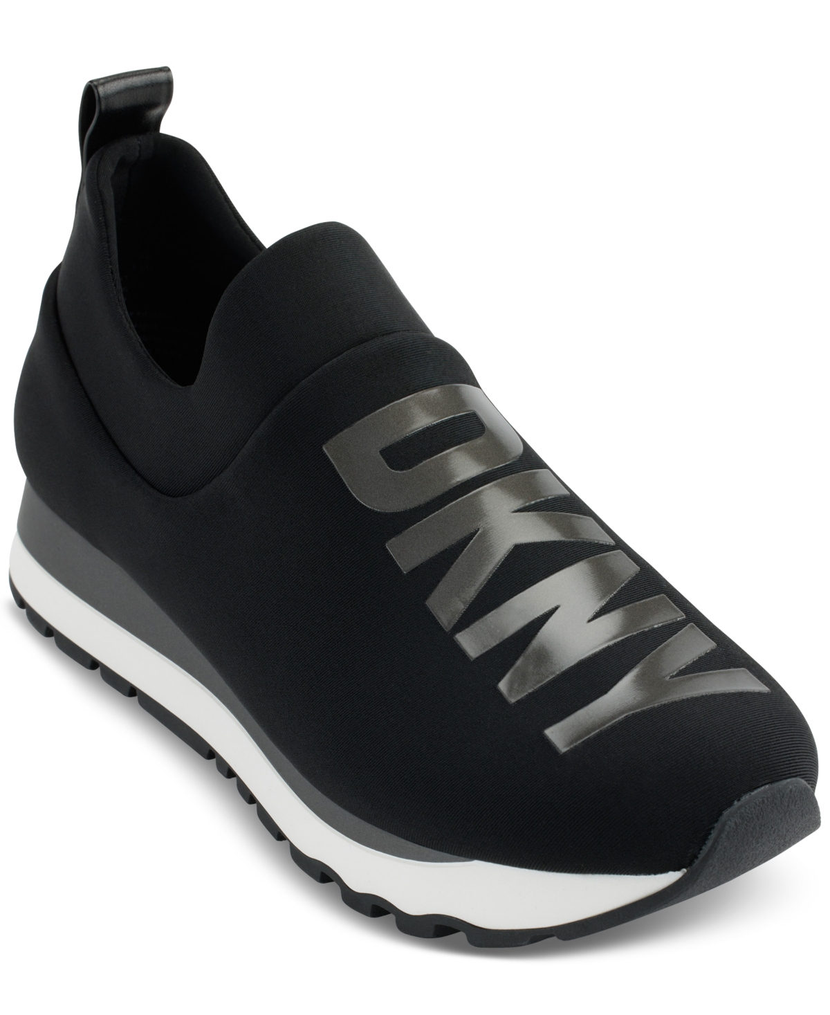 Women's Jadyn Logo Slip-On Sneakers, Created for Macy's - Black/ Dark Gunmetal