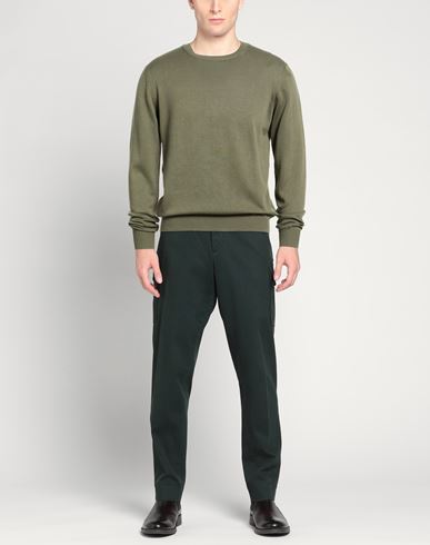 Man Sweater Dark green Size 44 Cotton