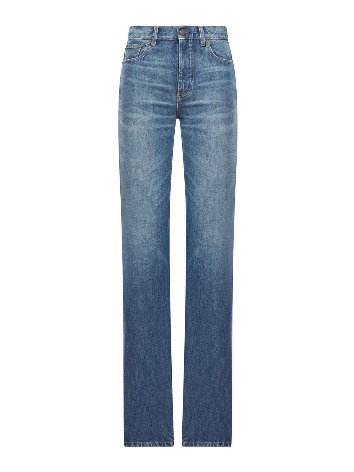 Washed Cotton Denim Jeans