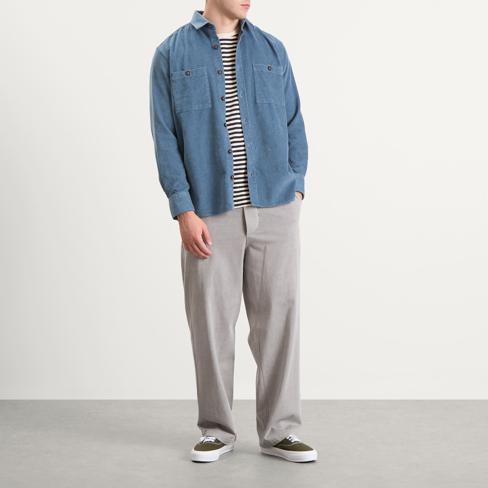 Men's Corduroy Overshirt in Bluefin