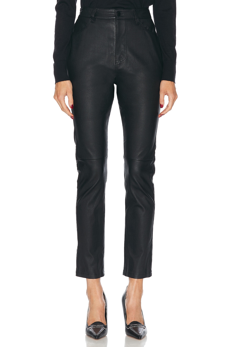 RENGGLI Leather Pant in Ink - Black.  33 also in 27, 28