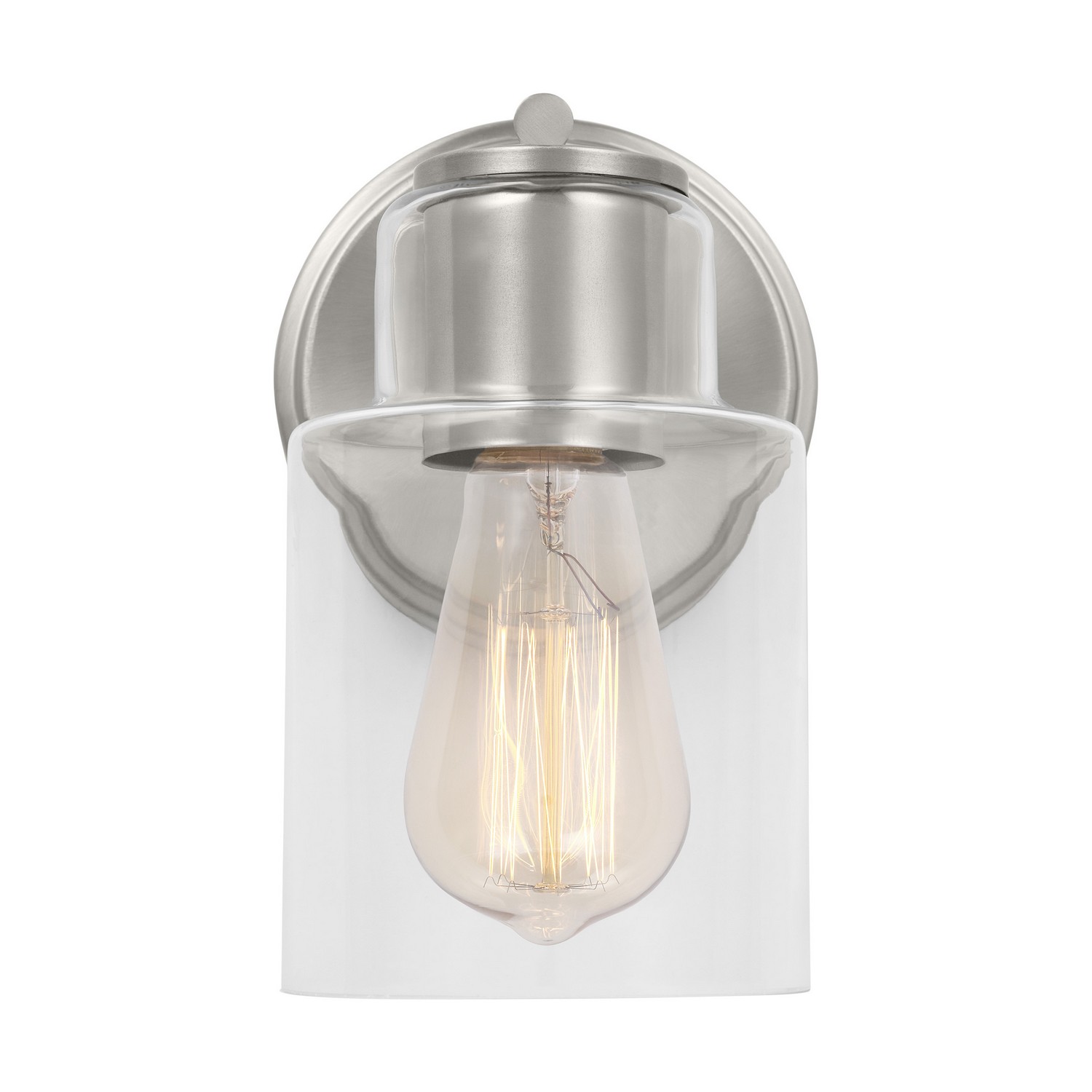 Brushed Steel One Light Wall Sconce from the Sayward Collection