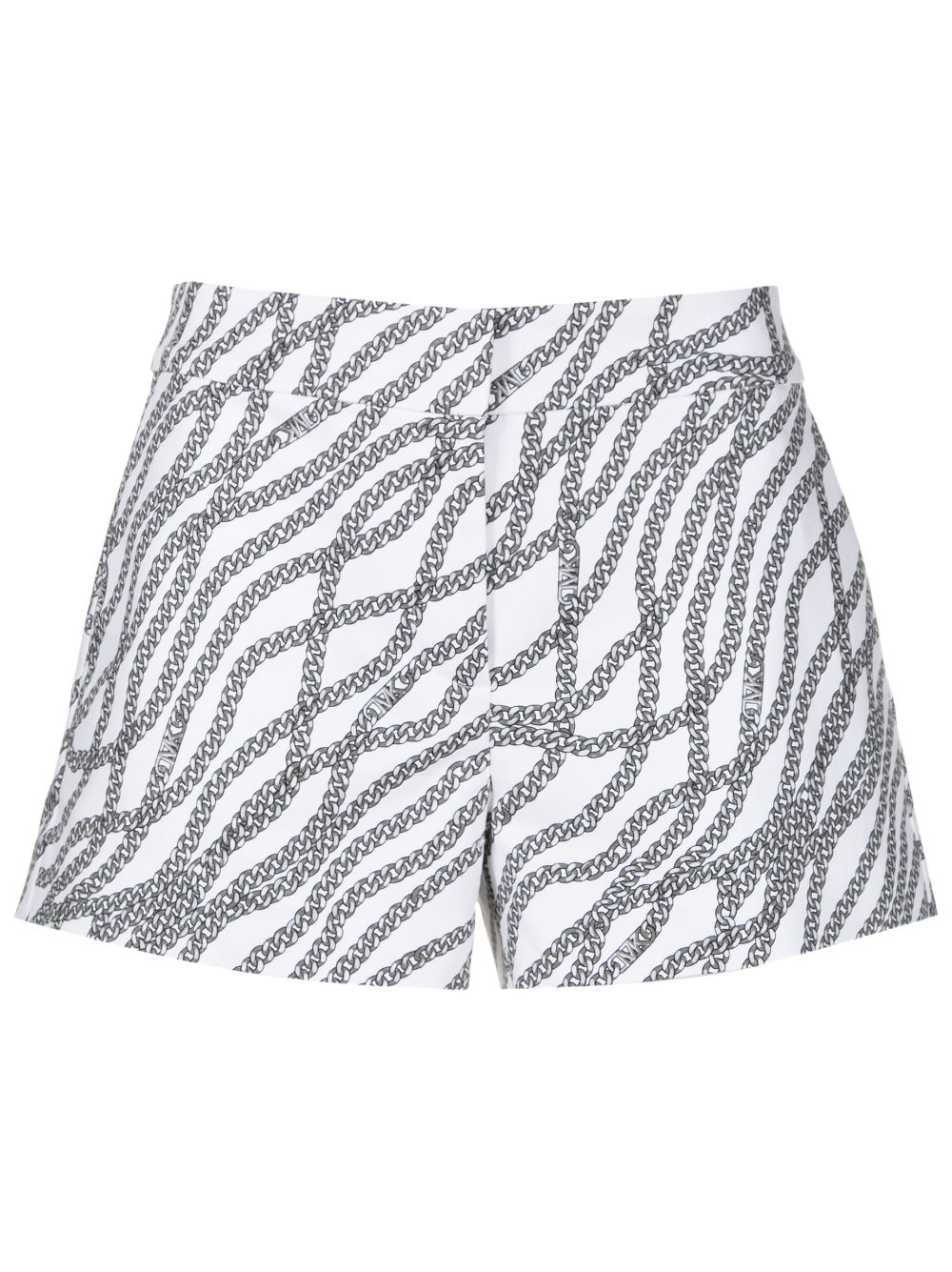 Chain-print cotton shorts - White