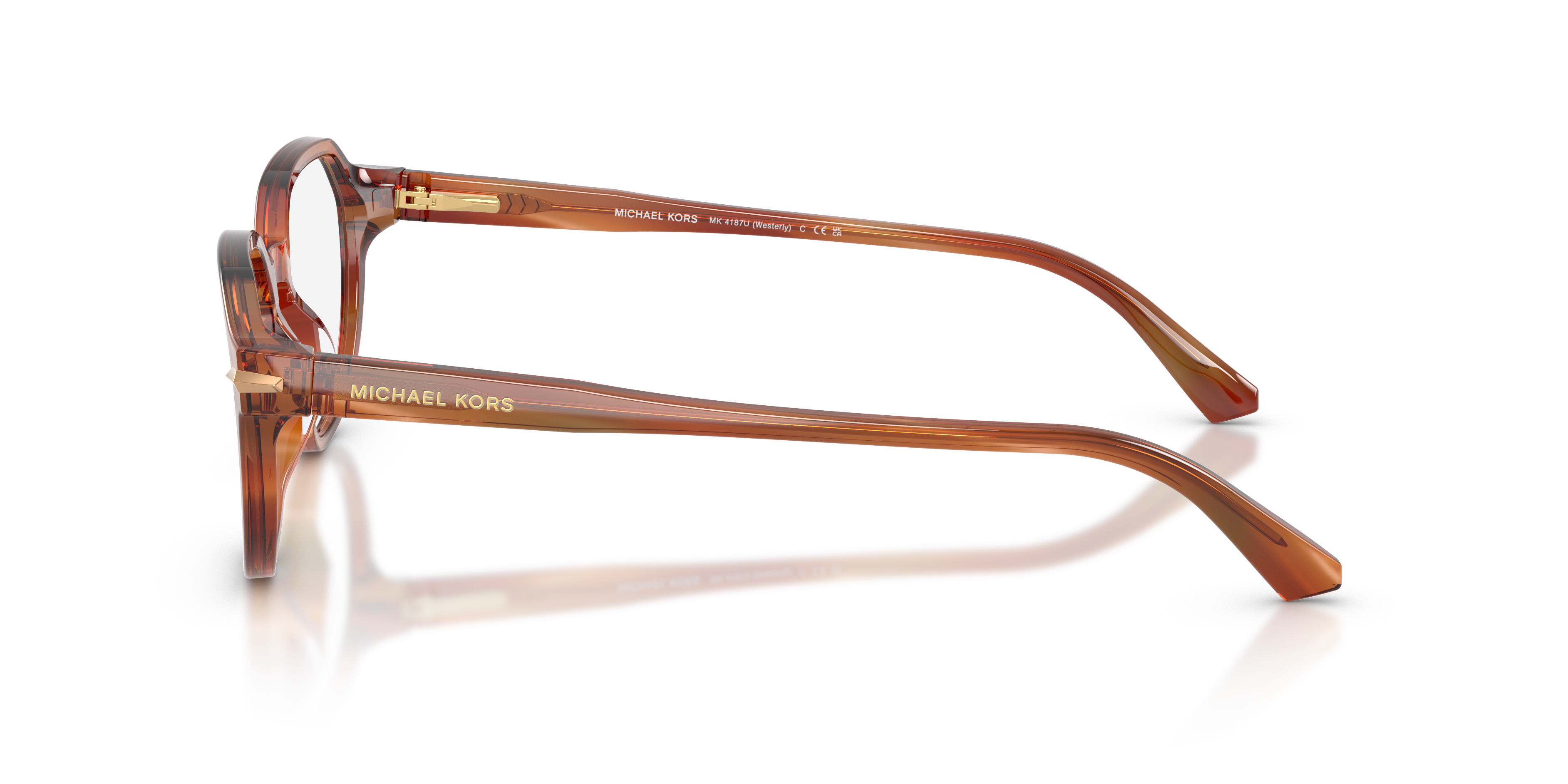Michael Kors Hombre Michael Kors MK4187U WESTERLY 4039 Monturas ópticas Acetato Marrón Transparente Redonda Norma