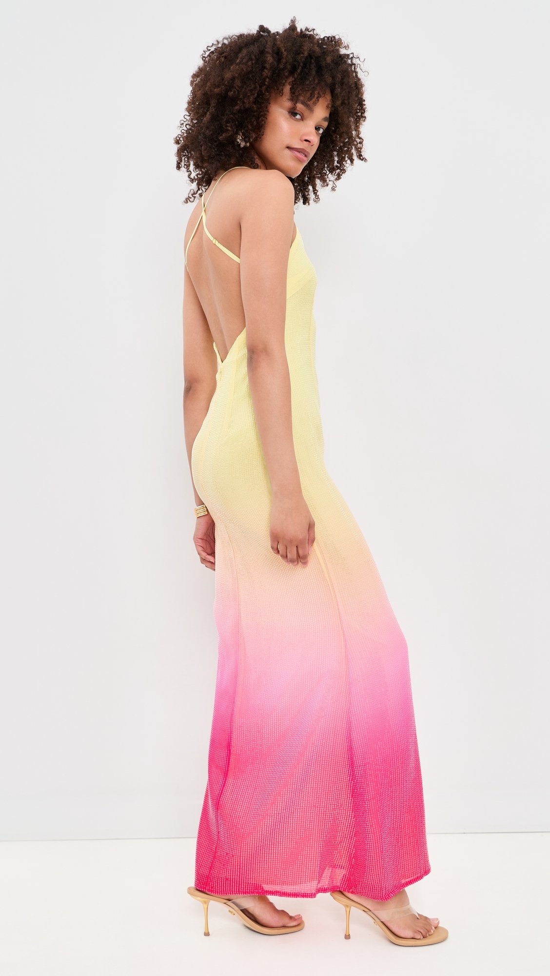 Niyah Maxi Dress Pink/Lemon Ombre