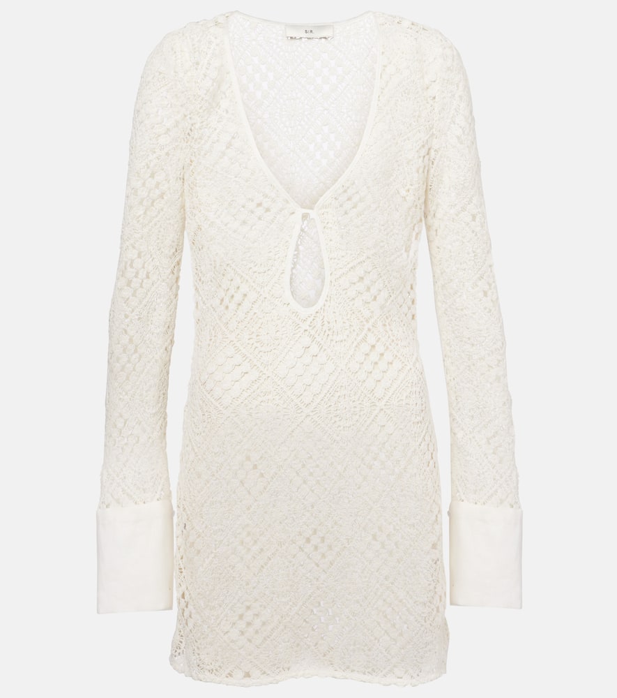 Rayure crochet cotton minidress