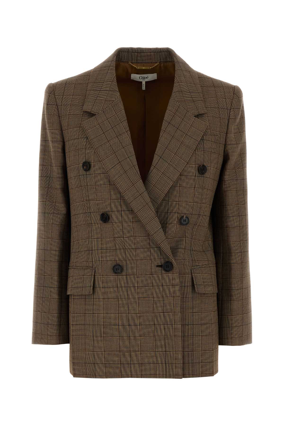 Wool Double-Breasted Blazer — Brown