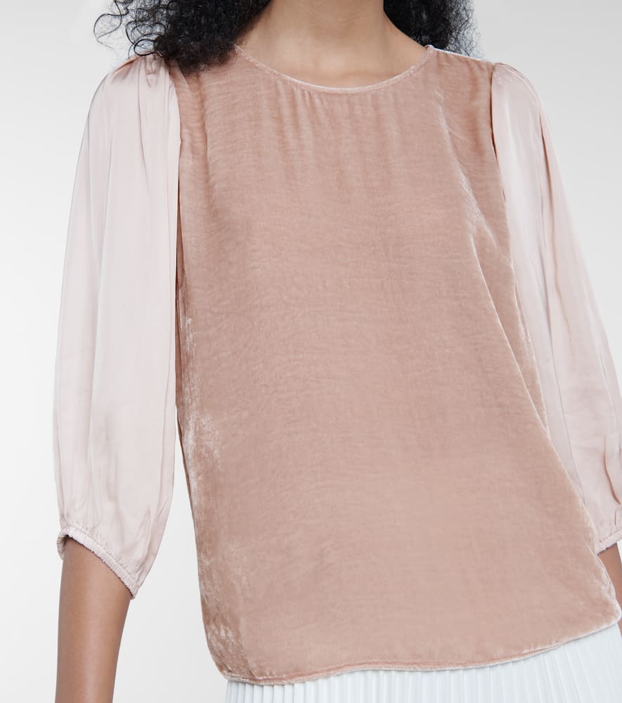 Elise and silk blouse