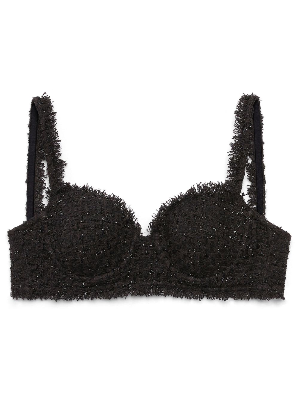 Bustier tweed cropped top - Black