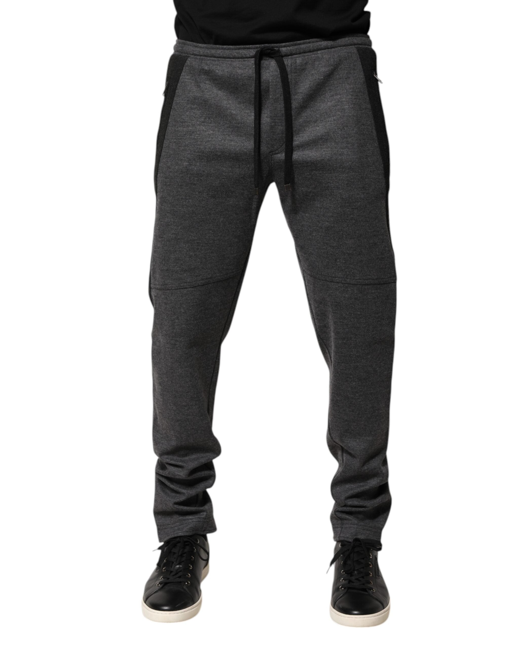 Wool Blend Tapered Joggers — Gray