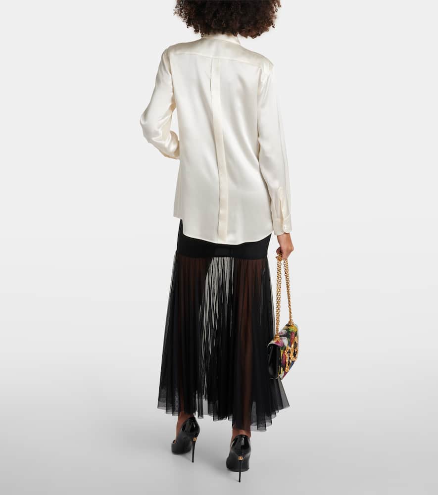 Paneled silk shirt