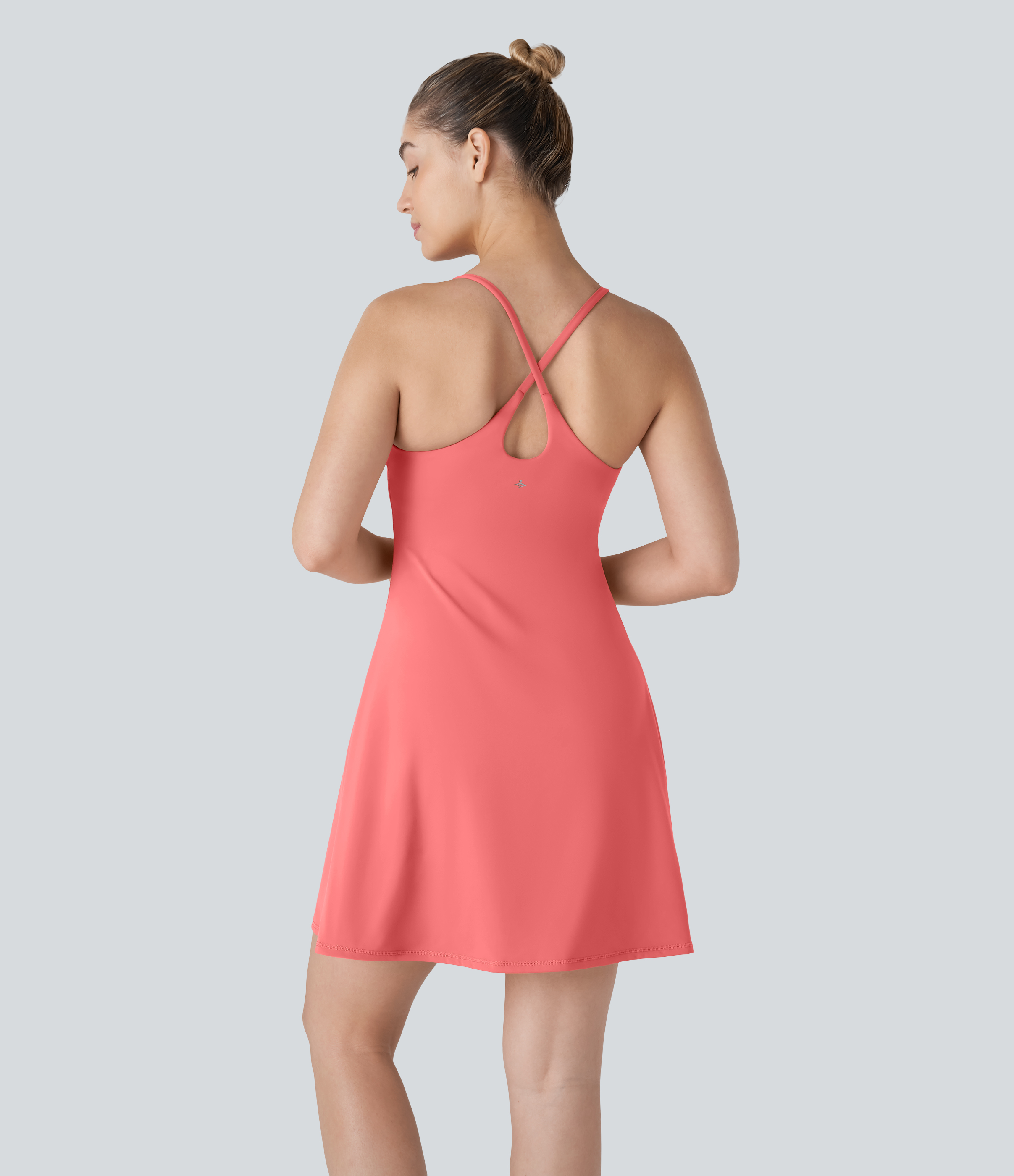SoftlyZero™ Plush Backless Active Dress-Longer Length-Easy Peezy Edition Workout Dress - Shell Pink