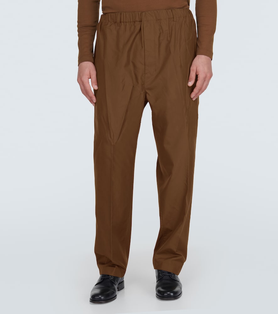 Silk straight pants