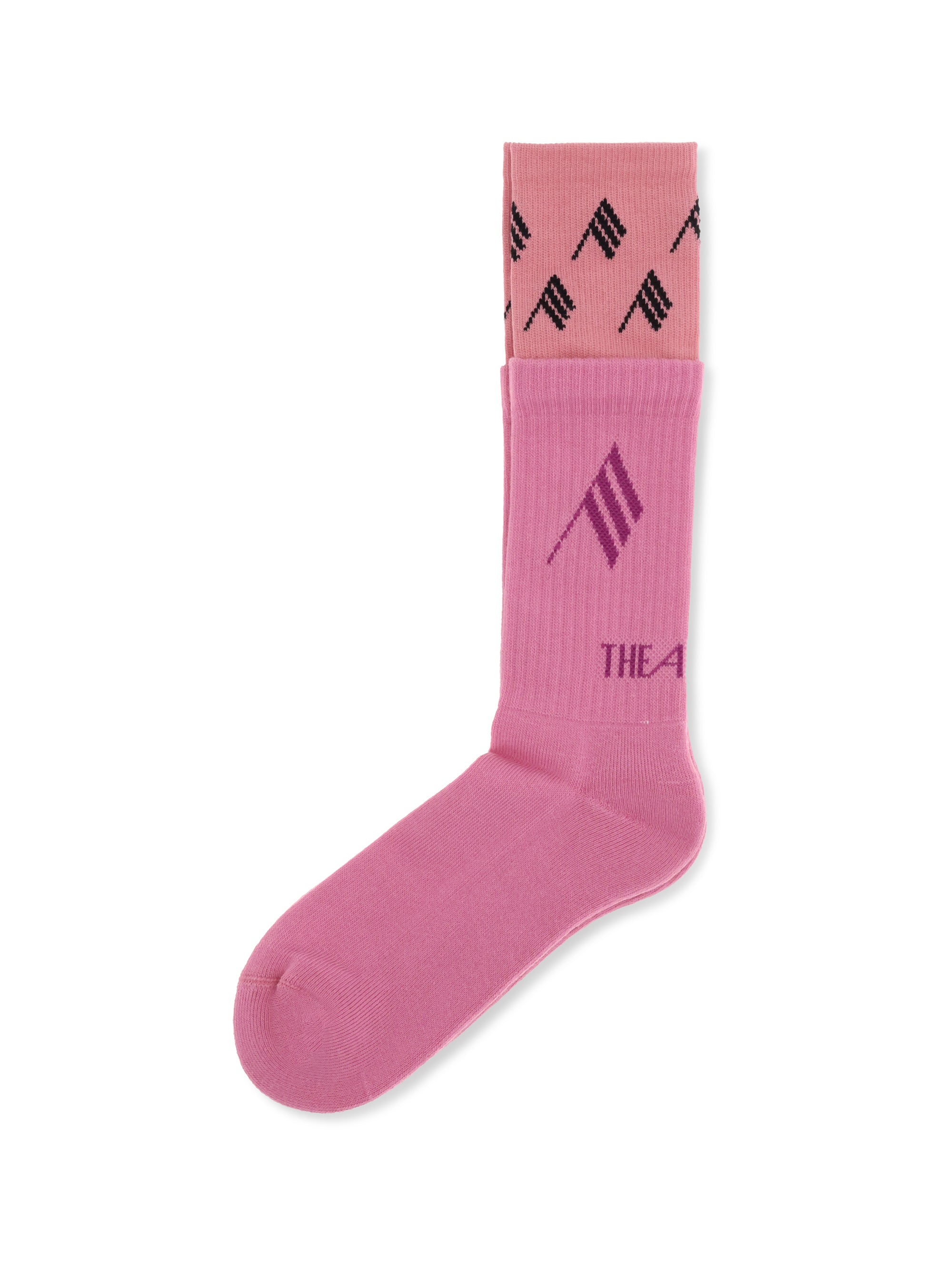 Logo-Embroidered Cotton Socks — Pink