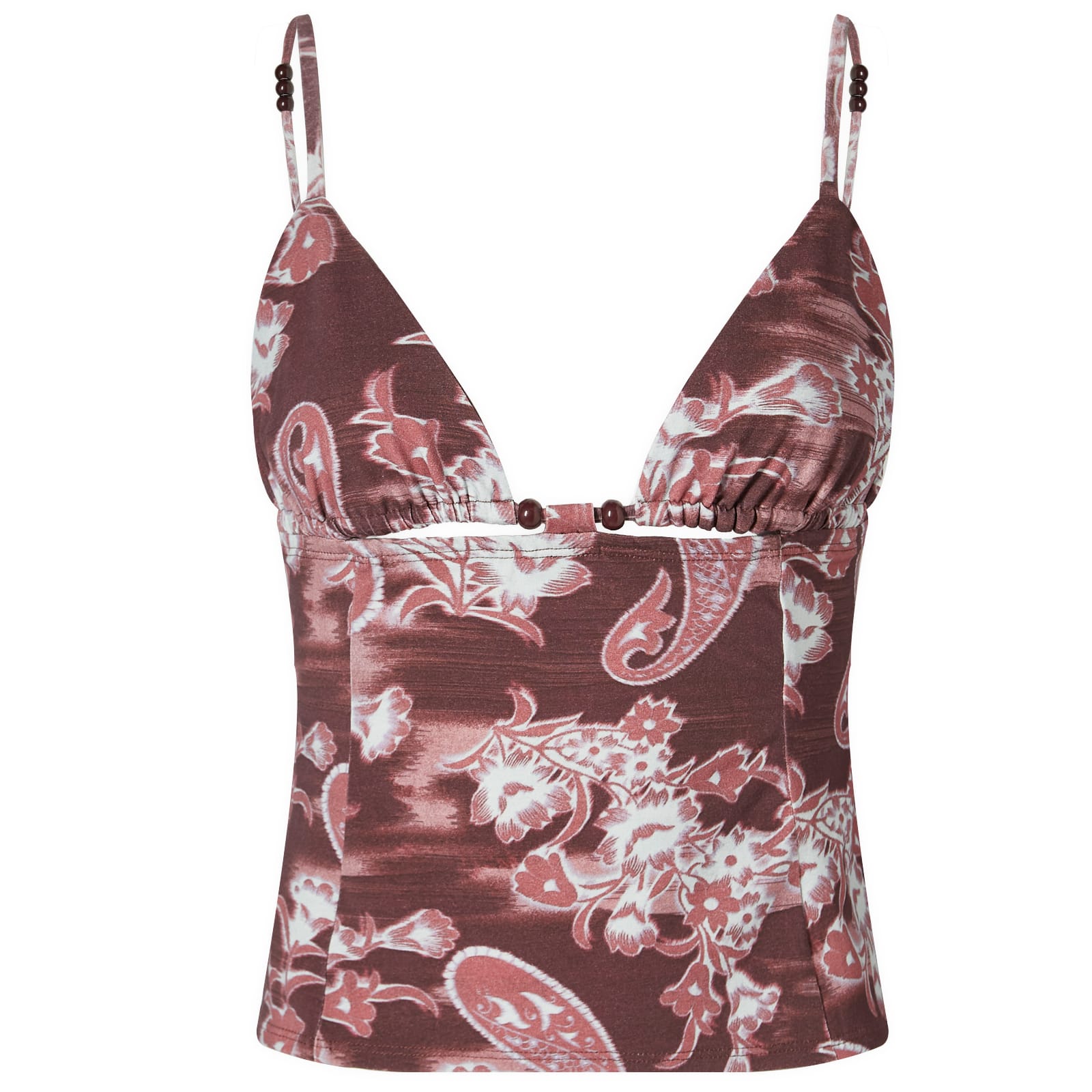 Women's Ellie Top in Median Paisley Burgundy, Size Small