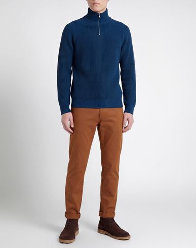 Man Turtleneck Blue Size 38 Polyamide, Viscose, Wool, Cashmere