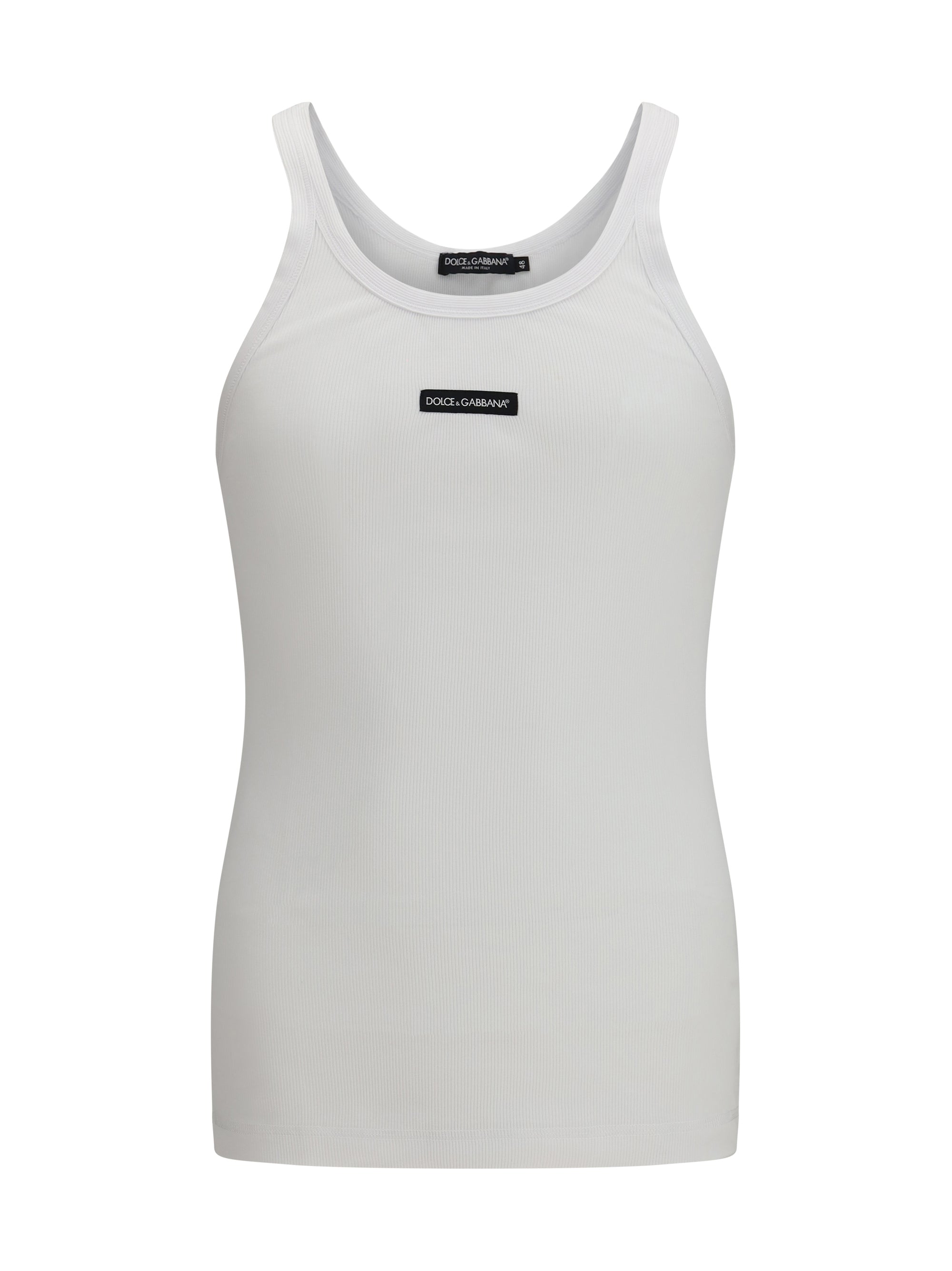 Ribbed Cotton Tank Top — White