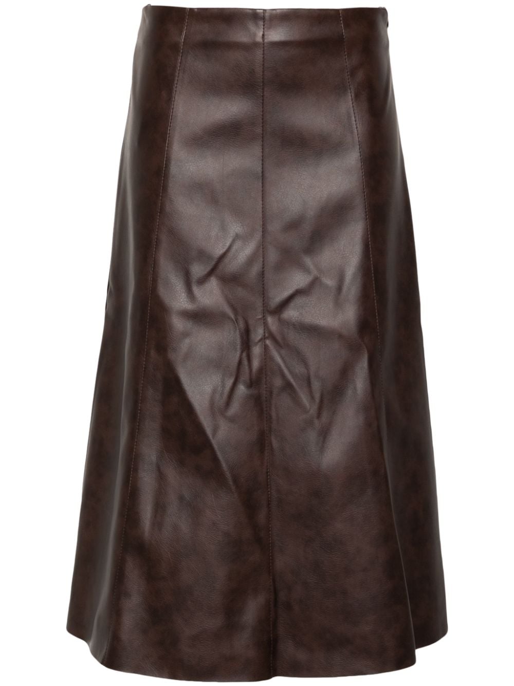 A-line midi skirt - Brown