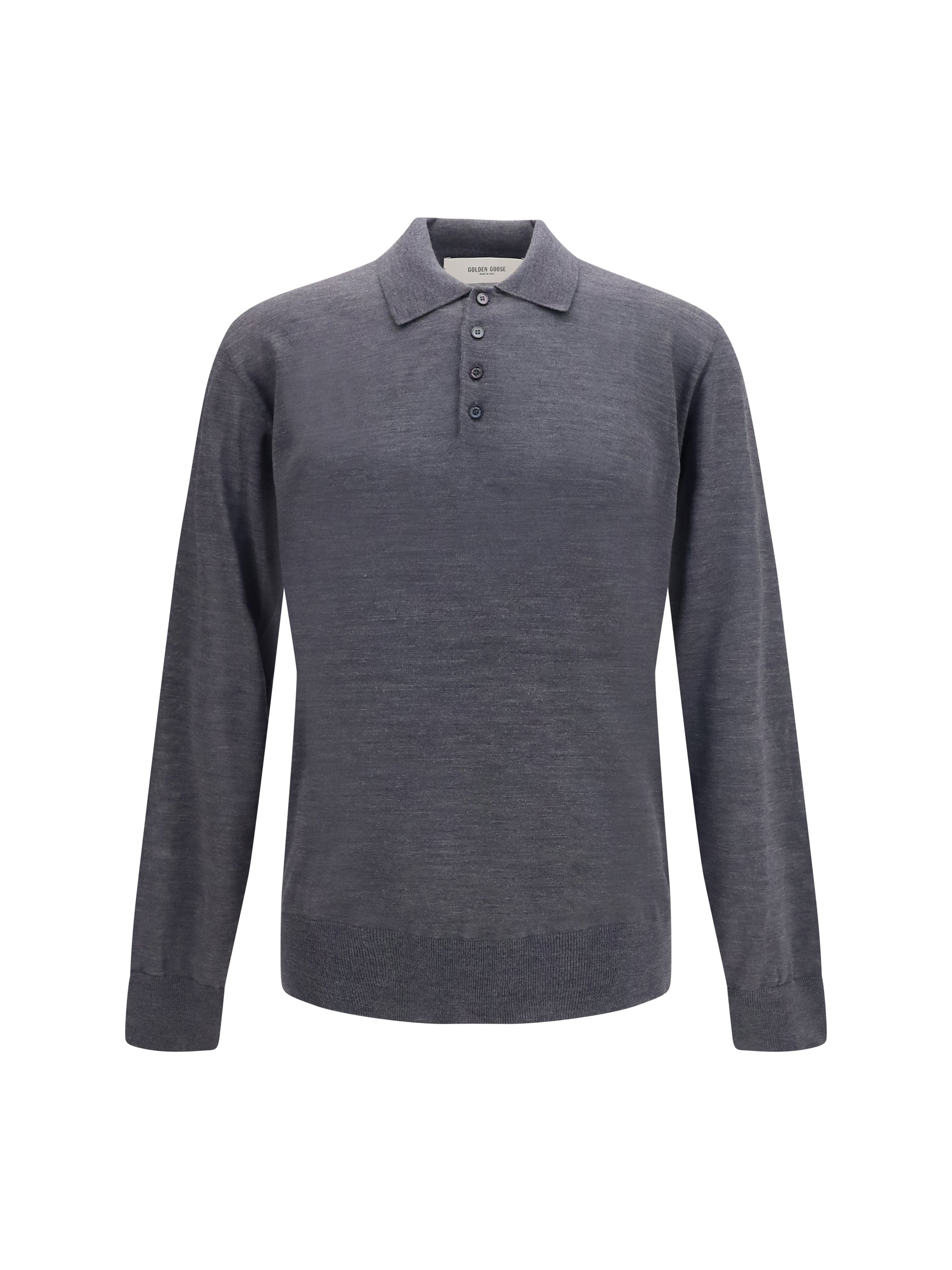 Virgin Wool Polo Shirt — Gray