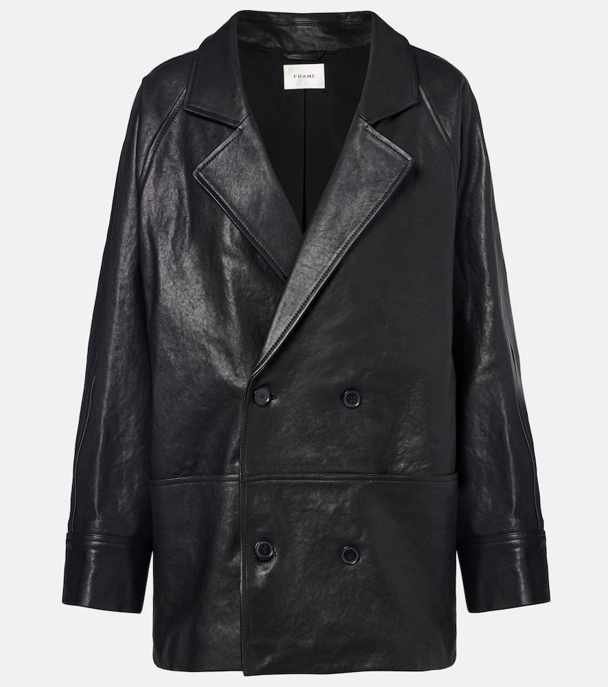Oversized leather jacket