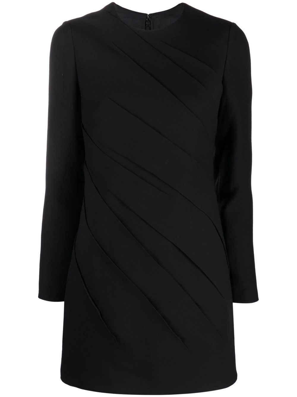 Long-sleeve gathered minidress - Black