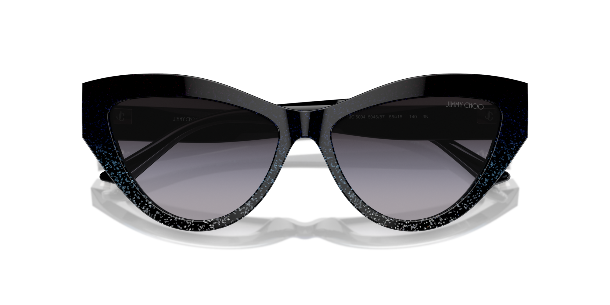 Jimmy Choo Woman Jimmy Choo JC5004 504587 Sunglasses Acetate Black Grey Cat Eye Normal Shaded