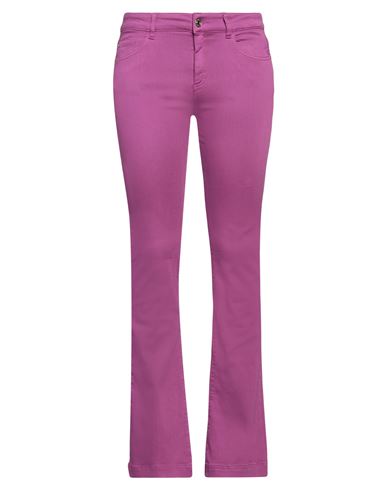Woman Jeans Mauve Size 25 Cotton, Elastomultiester, Elastane
