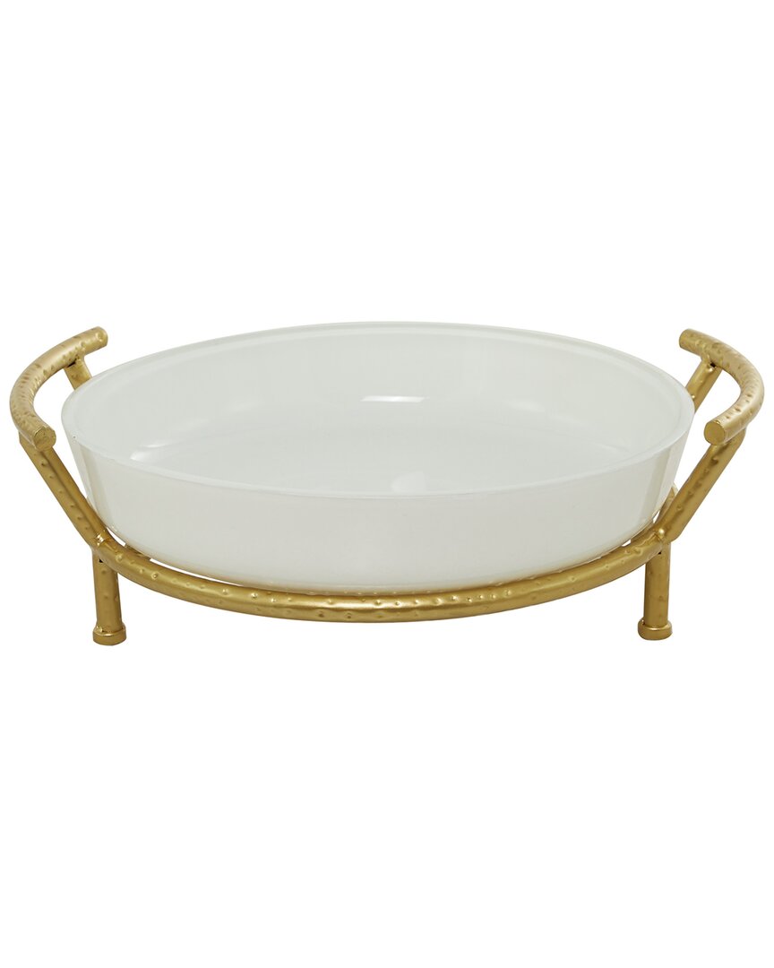 CosmoLiving by Cosmopolitan Kitchen White Glass Serving Bowl