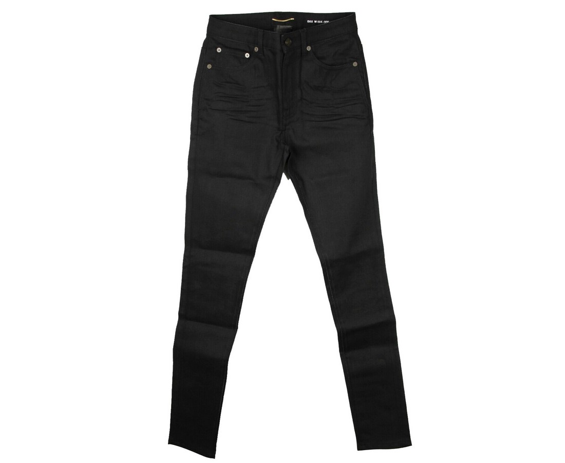 Saint Laurent Women's Black Cotton Skinny Stretch Pant