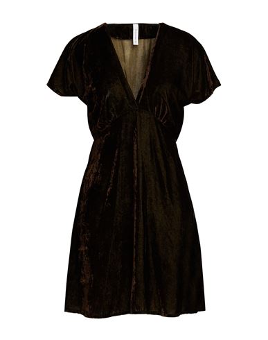 Woman Mini dress Dark brown Size M Viscose, Polyamide