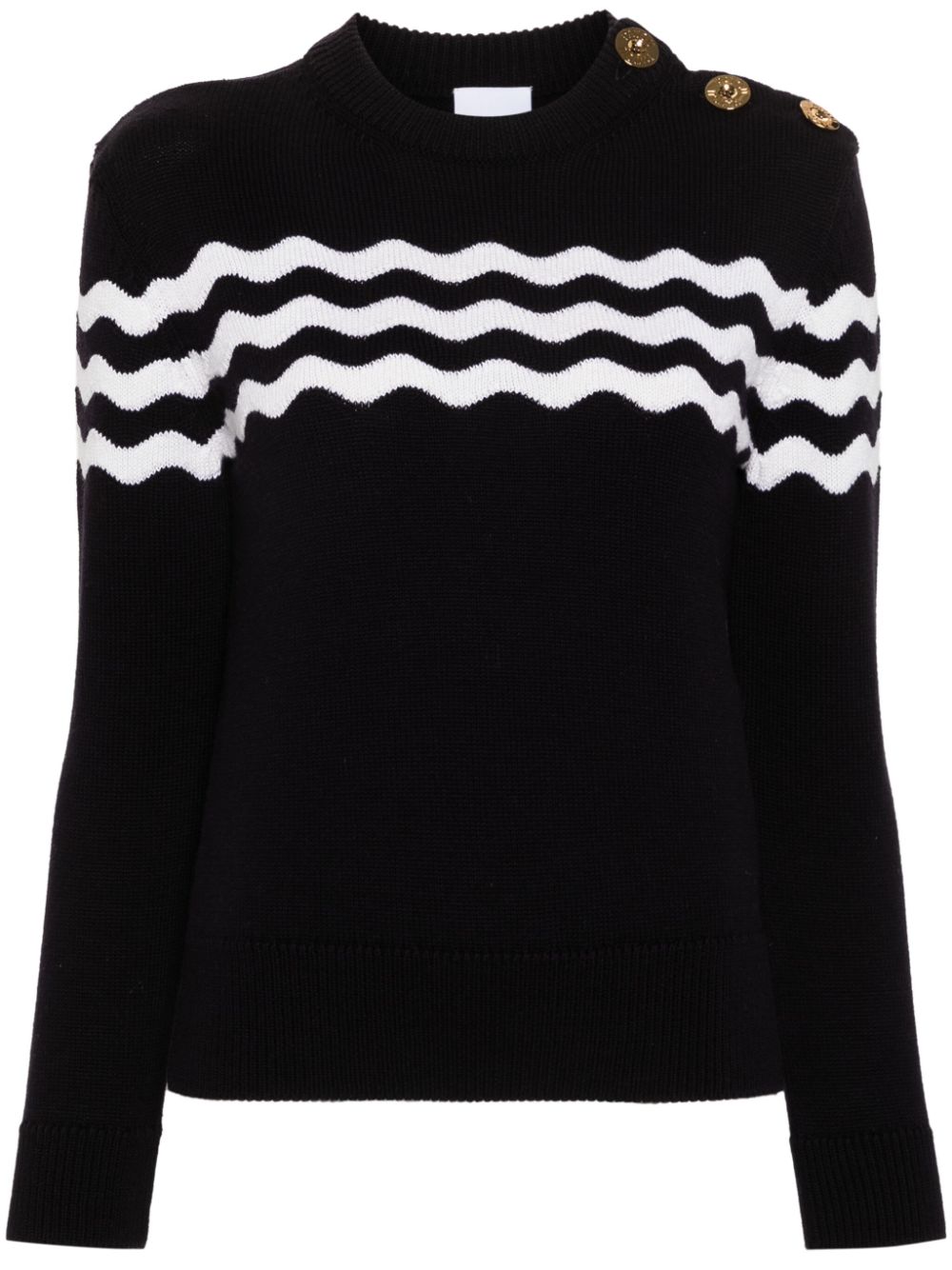 Wave knitted jumper - Blue