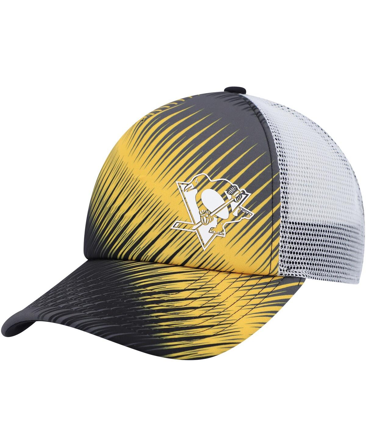 Women's Black, White Pittsburgh Penguins Graphic Foam Trucker Snapback Hat - Black, White