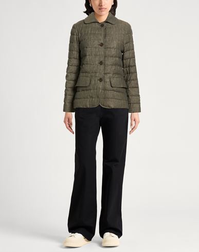 Woman Puffer Military green Size 6 Linen