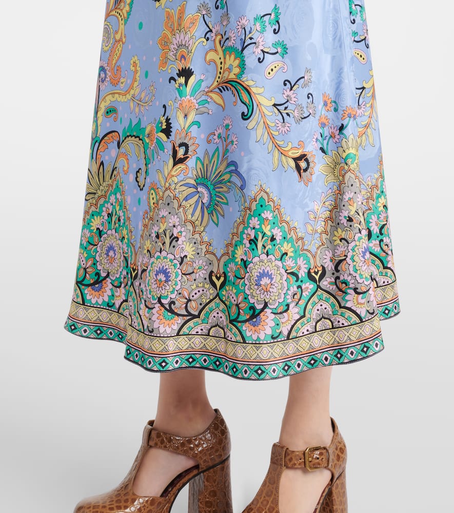 Paisley satin midi dress