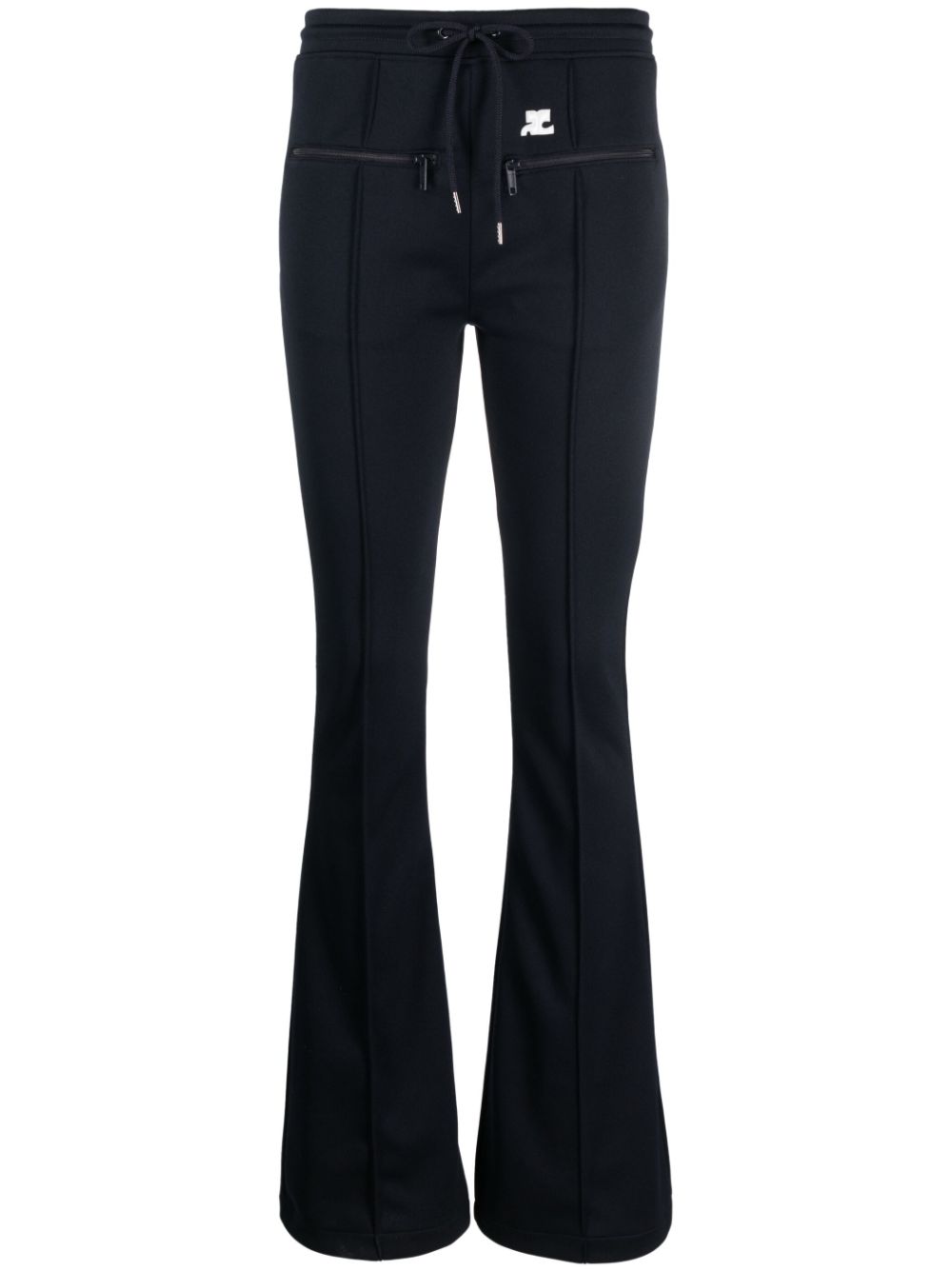 Drawstring flared trousers - Blue