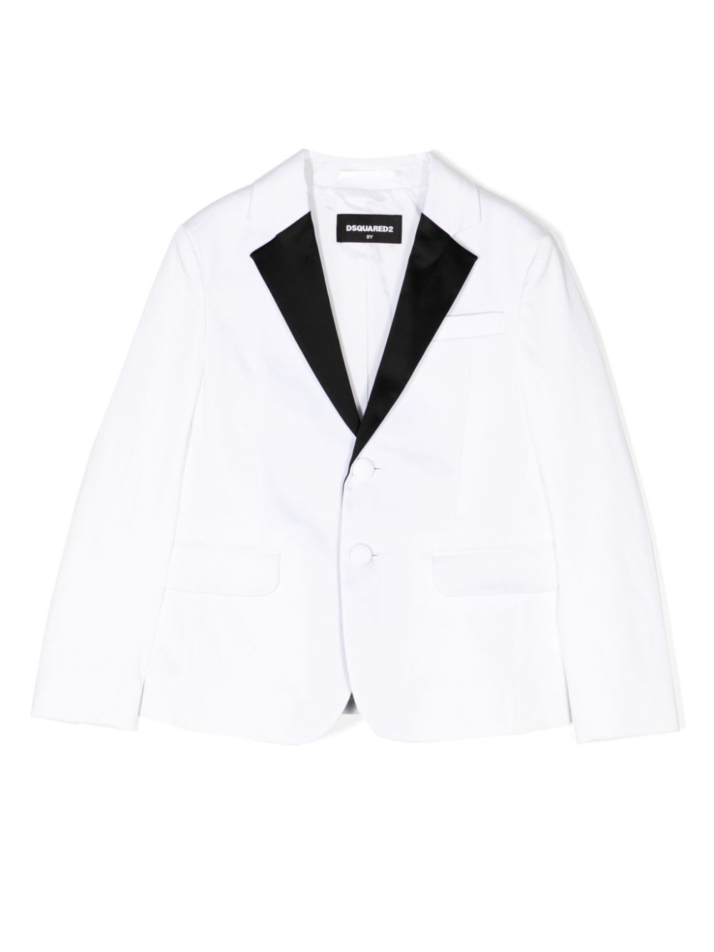 Notched-lapels cotton blazer - White