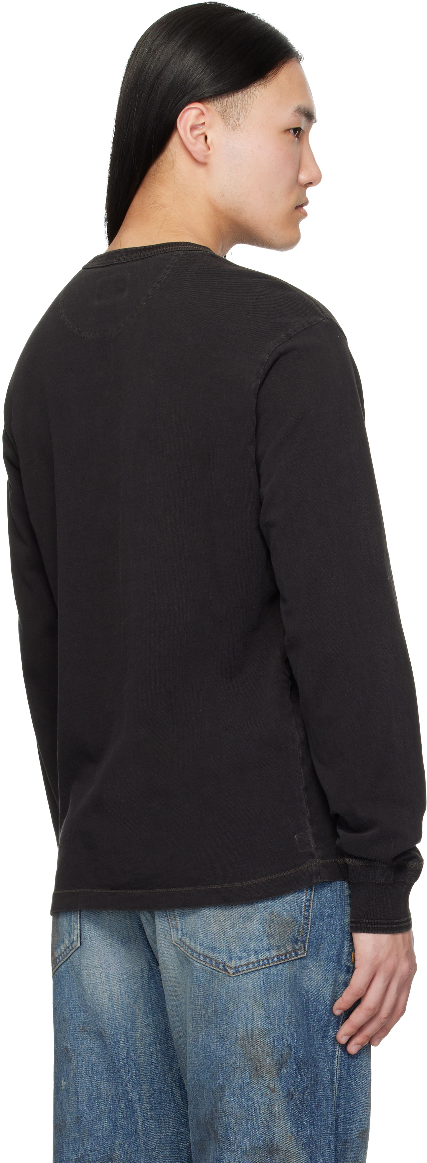 Black Indigo Jersey Henley
