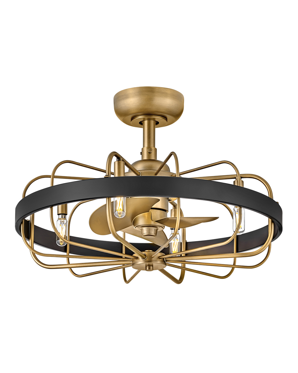 Eli 4-Light 22" LED Fandelier Light in Heritage Bra