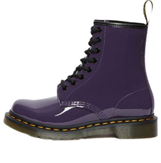 (WMNS) Lens Patent Leather 8 Martin boots Black Purple