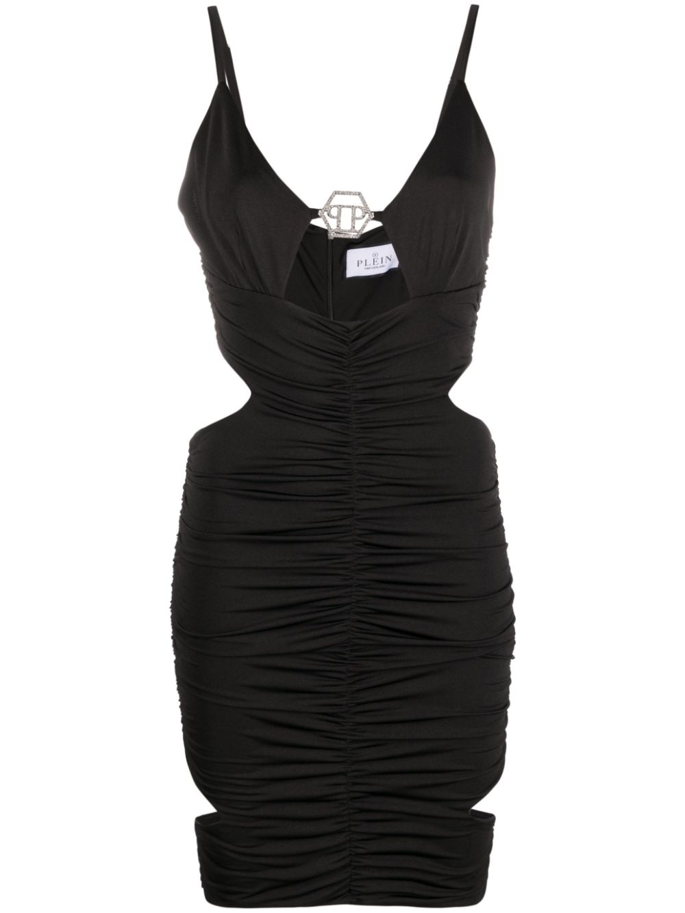 Cut-out ruched minidress - Black