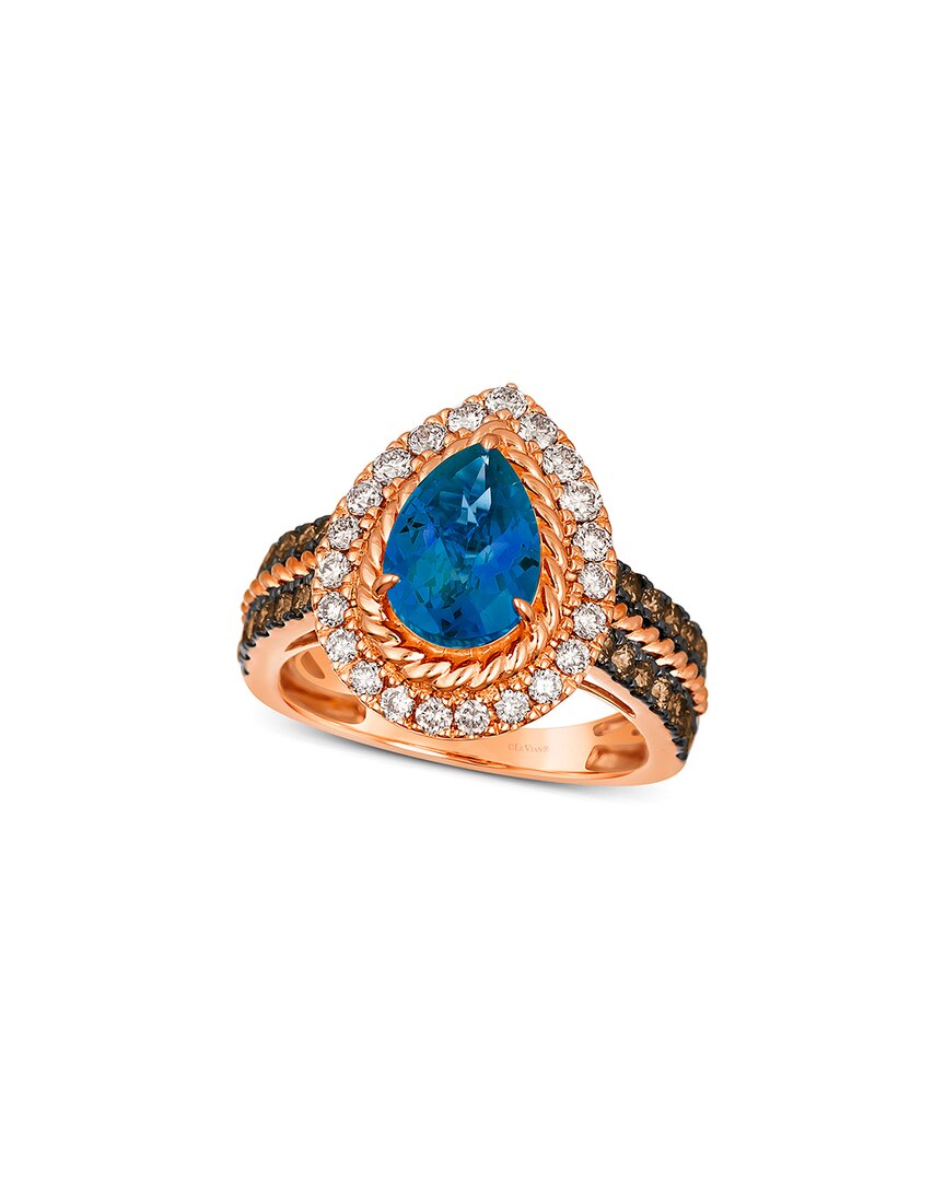 Deep Sea Blue Topaz™ 14K Rose Gold 3.17 ct. tw. Diamond & London Blue Topaz Ring