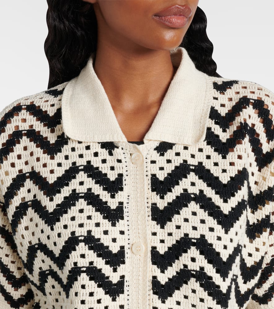 Anais crochet cotton polo shirt