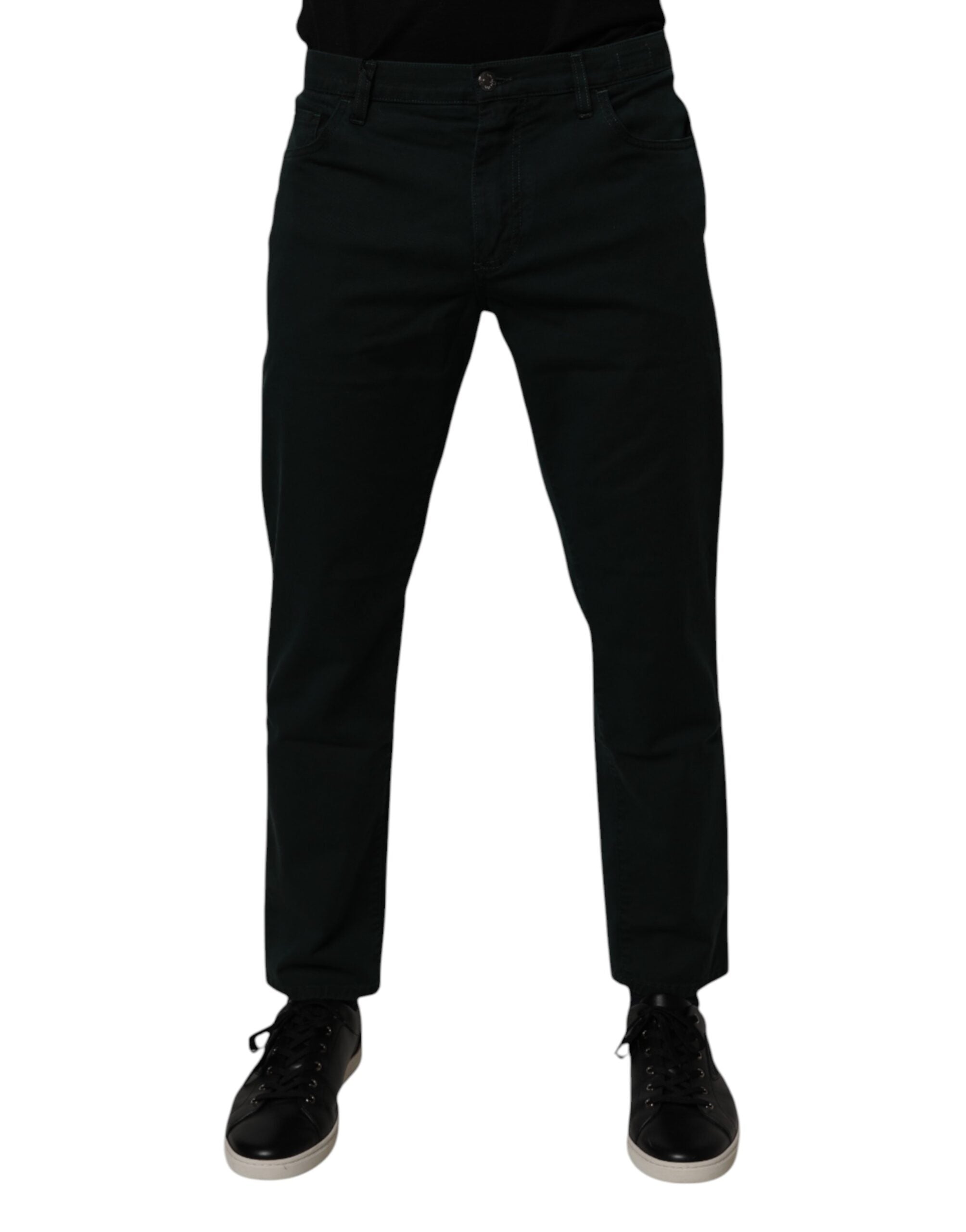 Loose Cotton Denim Jeans — Black