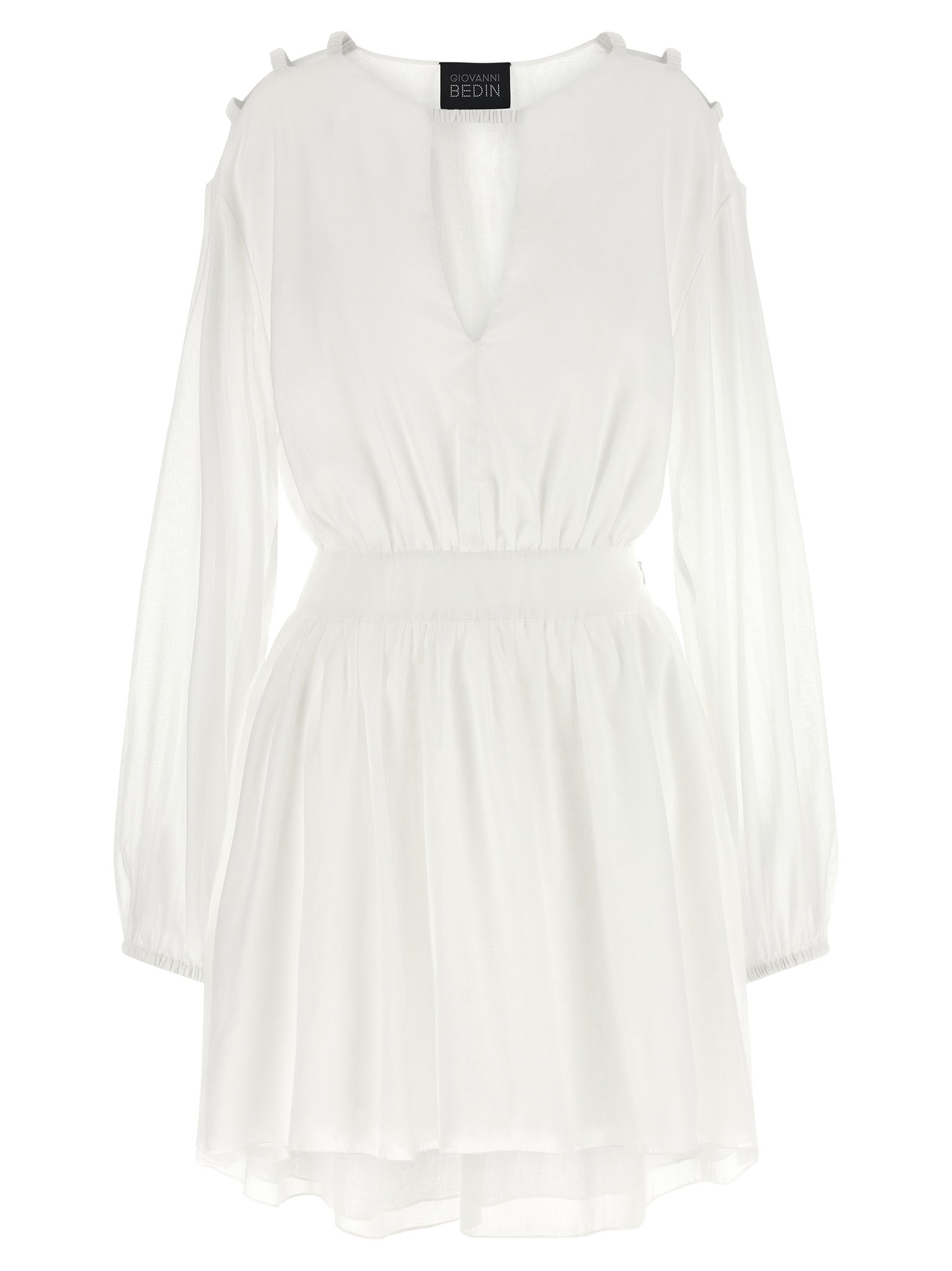 Cotton Muslin Short Dress — White