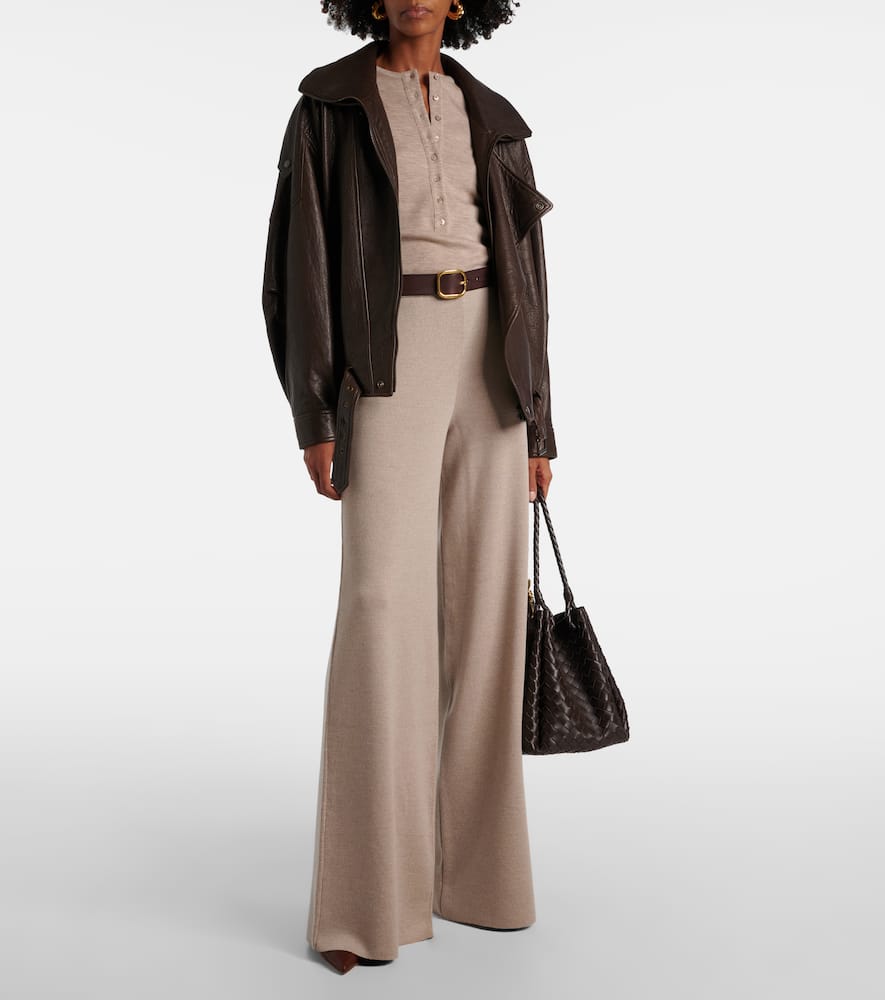 Wool wide-leg pants