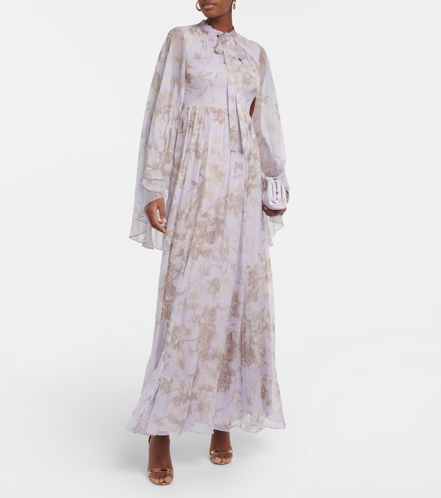 Chiara printed silk gown